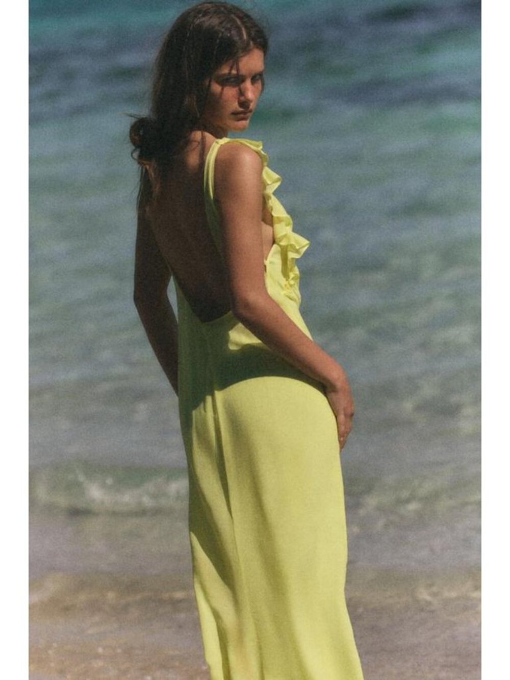 ZARA LONG GEORGETTE DRESS - Picture 4 of 7